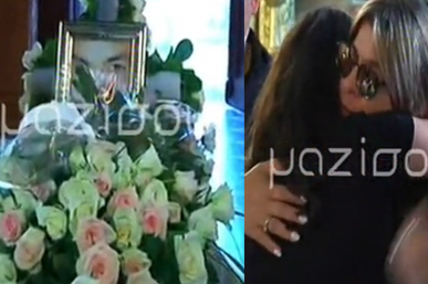 Πάνος Ζάρλας, κηδεία: Ράκος η Στέλλα Μιζεράκη. Δεν μπορεί να κρατηθεί όρθια, σπαραγμός [video]